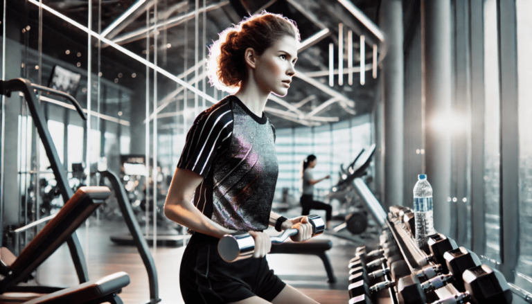 DALL·E-2024-10-01-16.51.03-A-woman-working-out-at-the-gym-wearing-athletic-clothing-and-using-fitnes.png