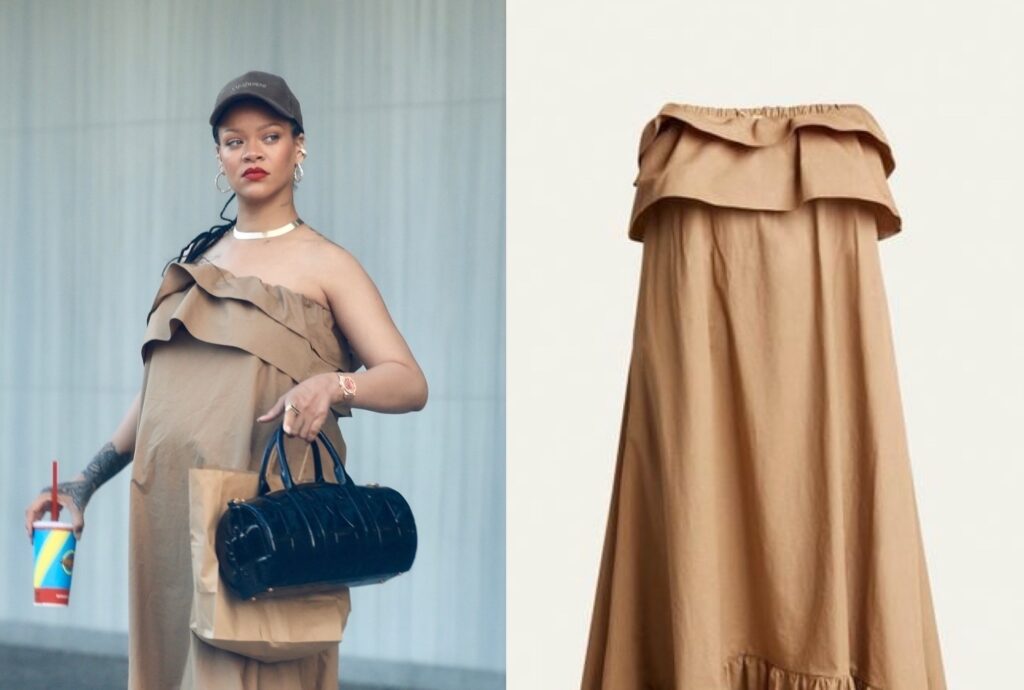 1-Rihanna-Wears-Brown-Light-YSL-Cotton-Poplin-Dress-and-Schiaparelli-Bag-for-FatBurger-Craving-final.jpeg